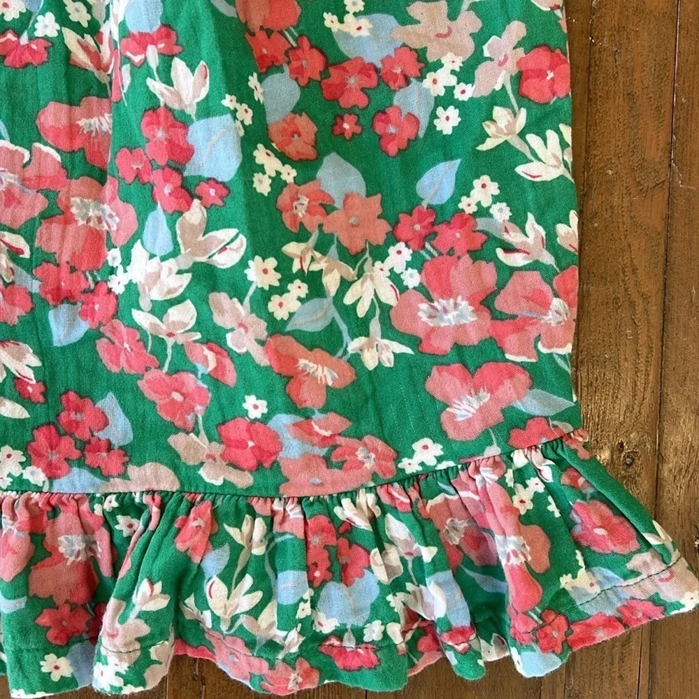 Joules Lucia green floral smocked midi sundress